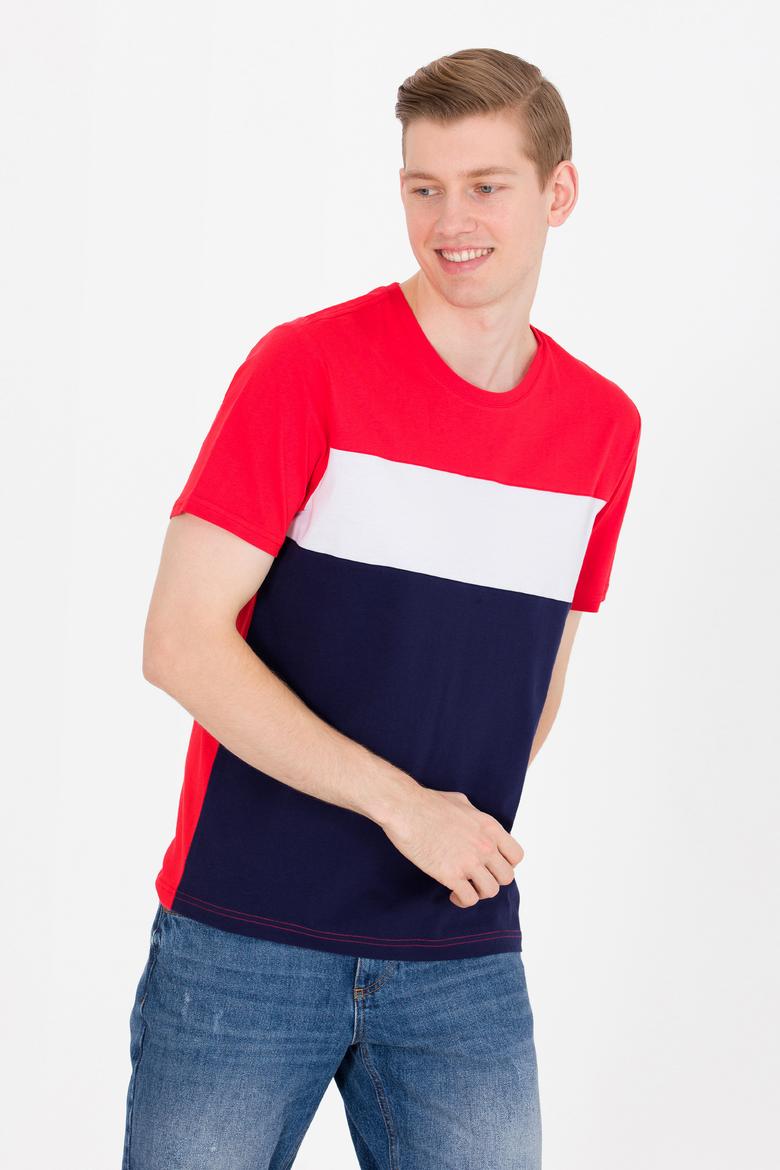 Erkek Lacivert Bisiklet Yaka Tişört - 50264953001