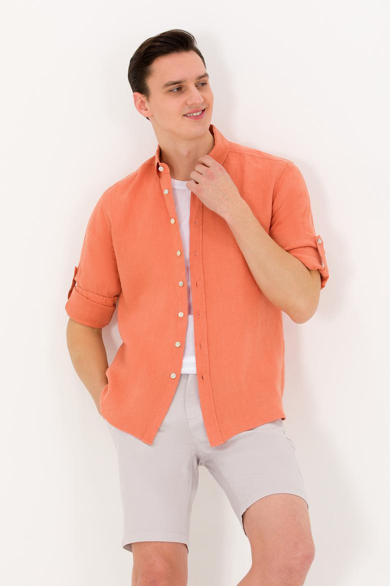 Erkek Kiremit Uzun Kollu Gömlek - 50267490032