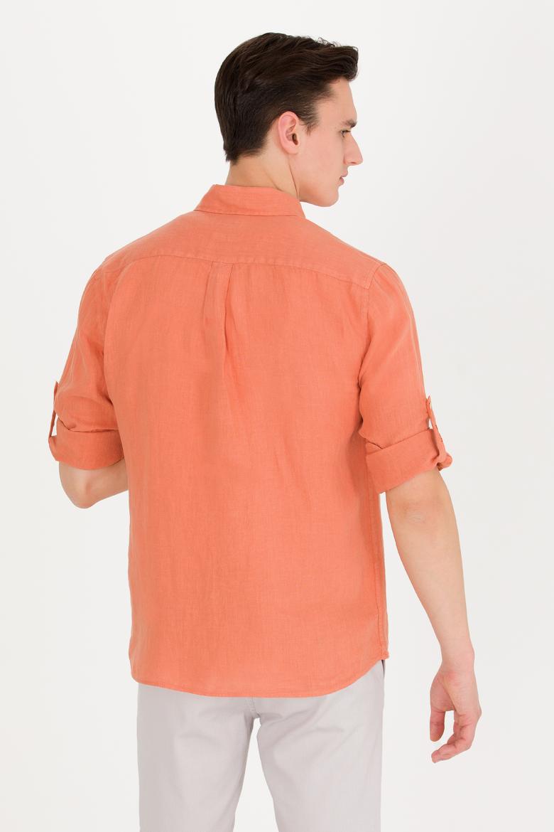 Erkek Kiremit Uzun Kollu Gömlek - 50267490032