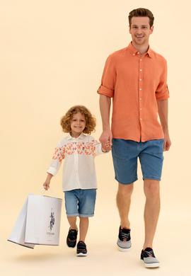 Erkek Kiremit Uzun Kollu Gömlek - 50267490032