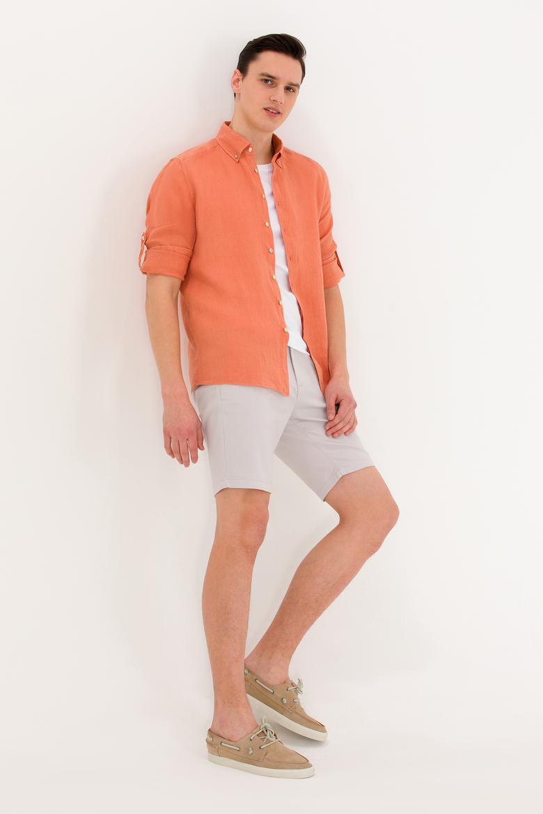 Erkek Kiremit Uzun Kollu Gömlek - 50267490032