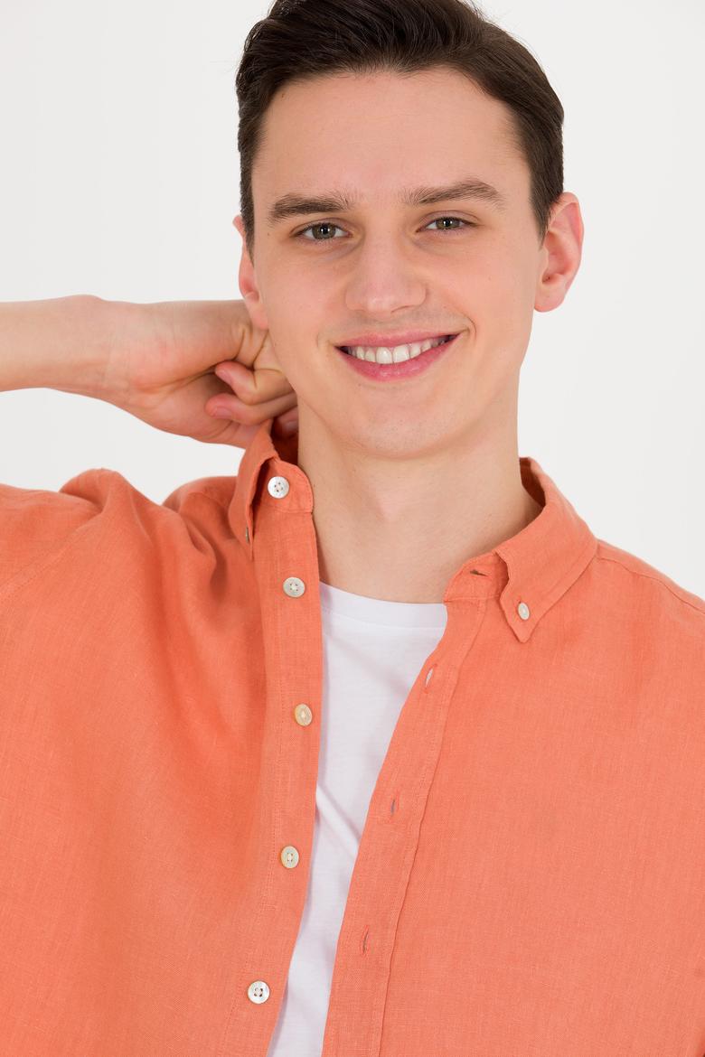 Erkek Kiremit Uzun Kollu Gömlek - 50267490032