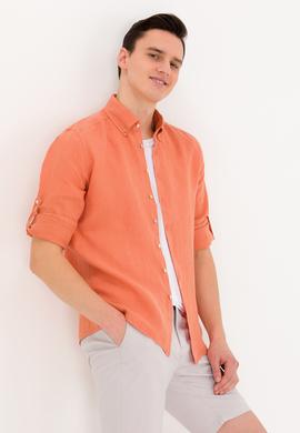 Erkek Kiremit Uzun Kollu Gömlek - 50267490032