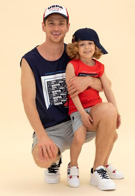 Erkek Çocuk Kırmızı Bisiklet Yaka Kolsuz Tişört - 50263378024