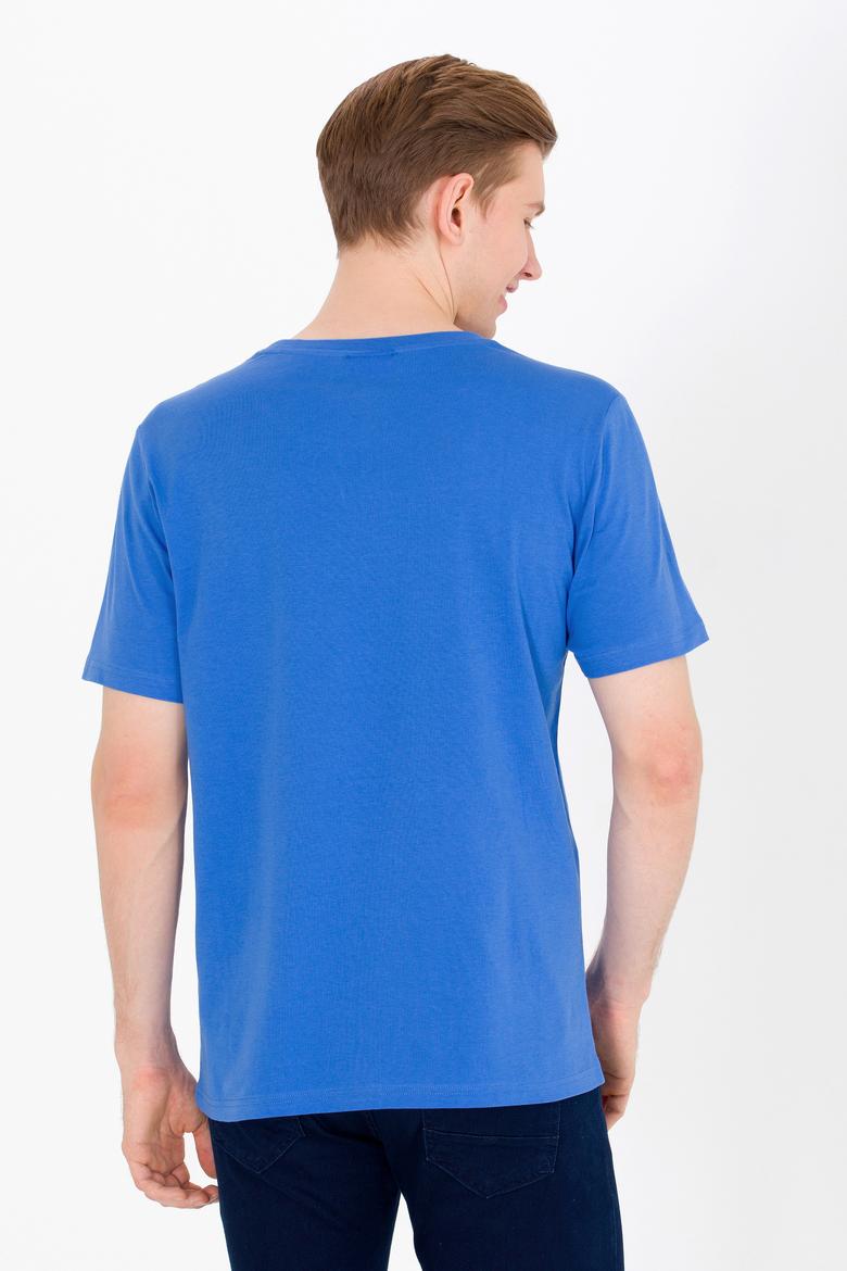 Erkek Saks Basic Bisiklet Yaka Tişört - 50264918088