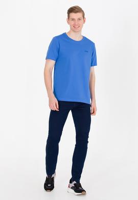 Erkek Saks Basic Bisiklet Yaka Tişört - 50264918088