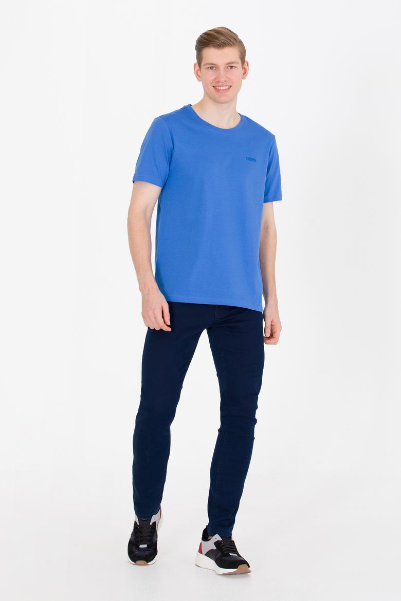 Erkek Saks Basic Bisiklet Yaka Tişört - 50264918088