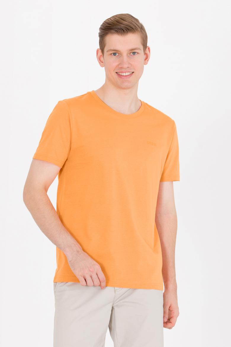 Erkek Turuncu Basic Bisiklet Yaka Tişört - 50264918128