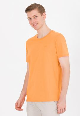Erkek Turuncu Basic Bisiklet Yaka Tişört - 50264918128