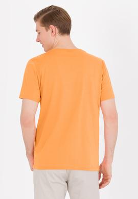 Erkek Turuncu Basic Bisiklet Yaka Tişört - 50264918128