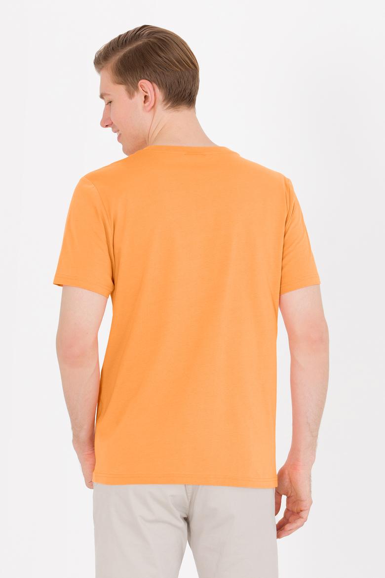 Erkek Turuncu Basic Bisiklet Yaka Tişört - 50264918128