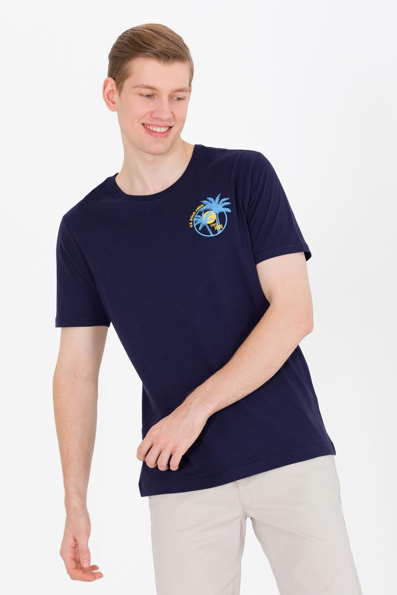 Erkek Lacivert Bisiklet Yaka Tişört - 50264950007