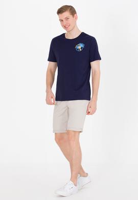 Erkek Lacivert Bisiklet Yaka Tişört - 50264950007