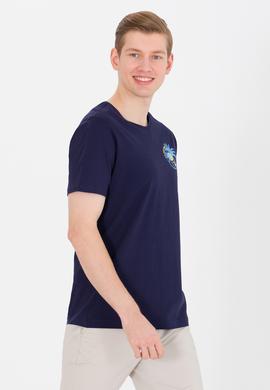 Erkek Lacivert Bisiklet Yaka Tişört - 50264950007