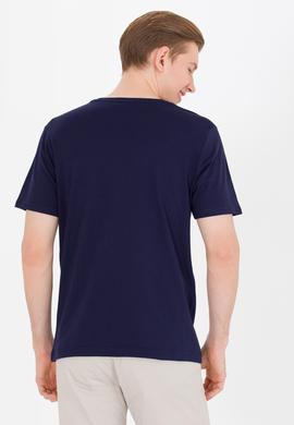 Erkek Lacivert Bisiklet Yaka Tişört - 50264950007