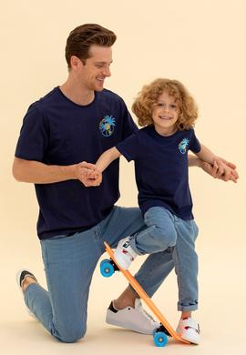 Erkek Lacivert Bisiklet Yaka Tişört - 50264950007