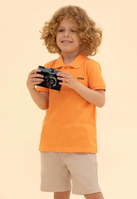 Erkek Çocuk Turuncu Basic Polo Yaka Tişört - 50266041023