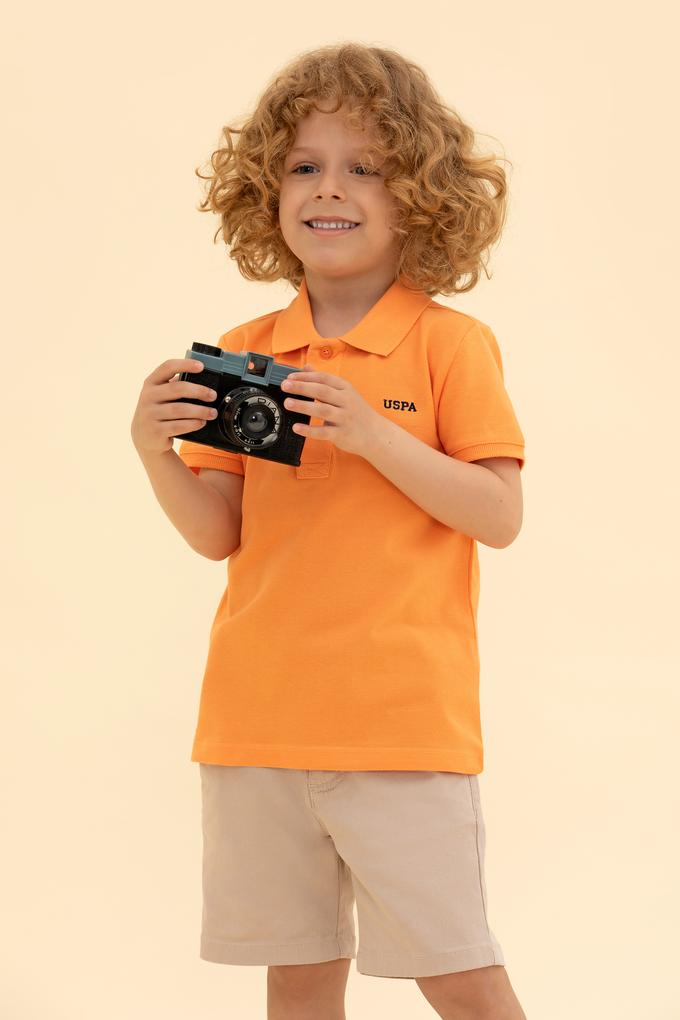 Erkek Çocuk Turuncu Basic Polo Yaka Tişört