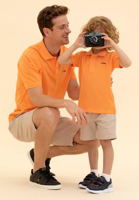 Erkek Çocuk Turuncu Basic Polo Yaka Tişört - 50266041023