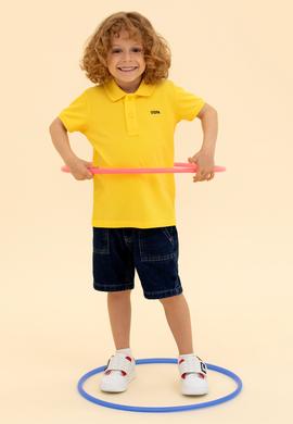 Erkek Çocuk Sarı Basic Polo Yaka Tişört - 50266041044