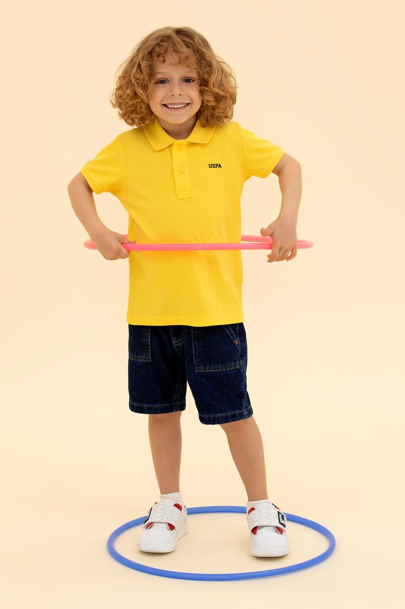 Erkek Çocuk Sarı Basic Polo Yaka Tişört