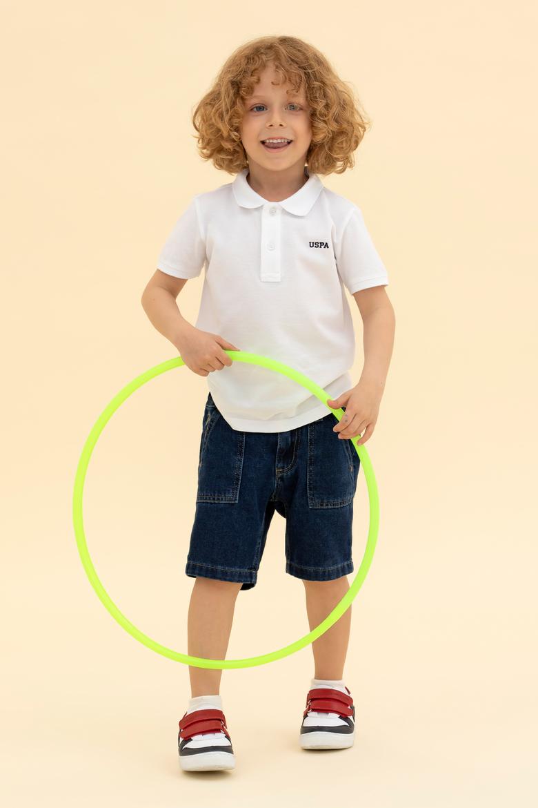 Erkek Çocuk Beyaz Basic Polo Yaka Tişört - 50266041045