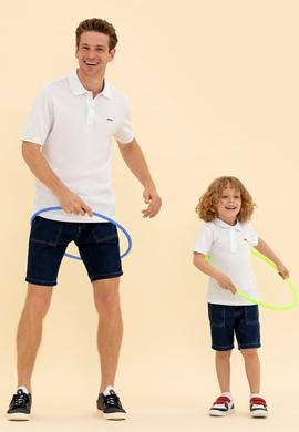 Erkek Çocuk Beyaz Basic Polo Yaka Tişört - 50266041045