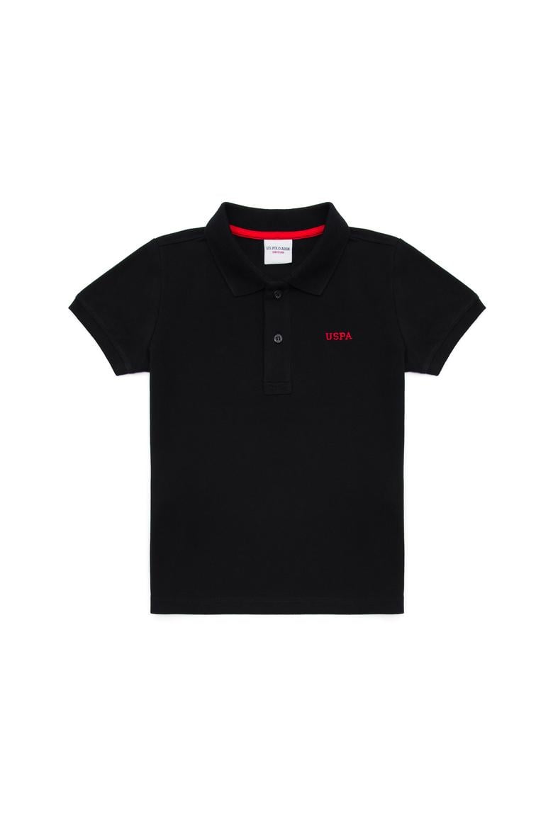 Erkek Çocuk Siyah Basic Polo Yaka Tişört - 50266041095