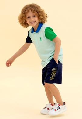 Erkek Çocuk Su Yeşili Polo Yaka Tişört - 50266065020