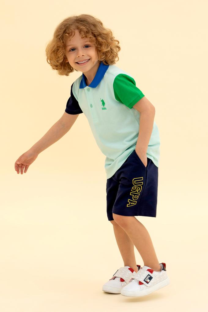 Erkek Çocuk Su Yeşili Polo Yaka Tişört