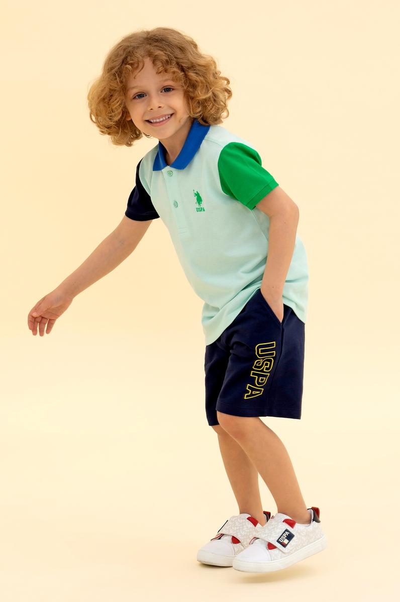 Erkek Çocuk Su Yeşili Polo Yaka Tişört
