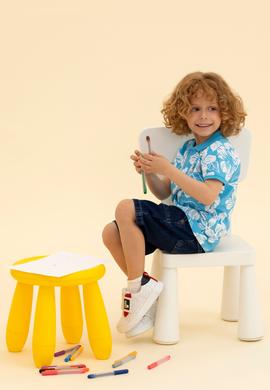 Erkek Çocuk Turkuaz Polo Yaka Tişört - 50266071019