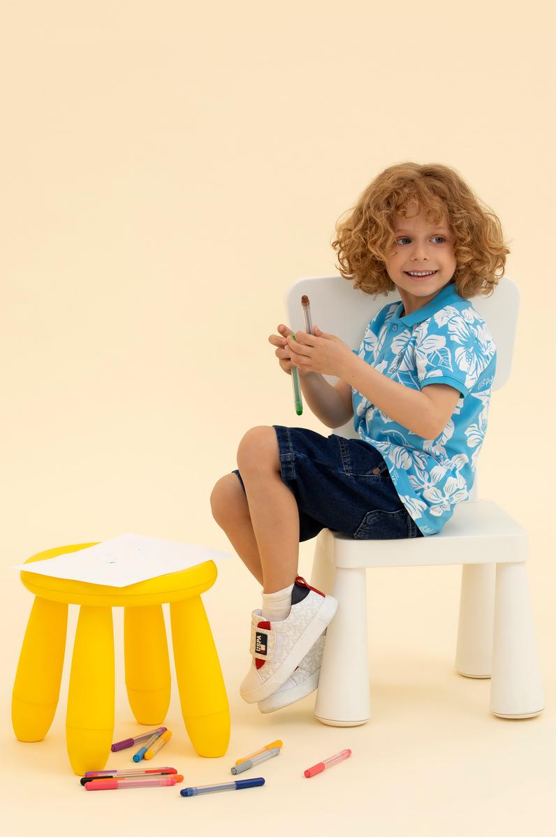 Erkek Çocuk Turkuaz Polo Yaka Tişört