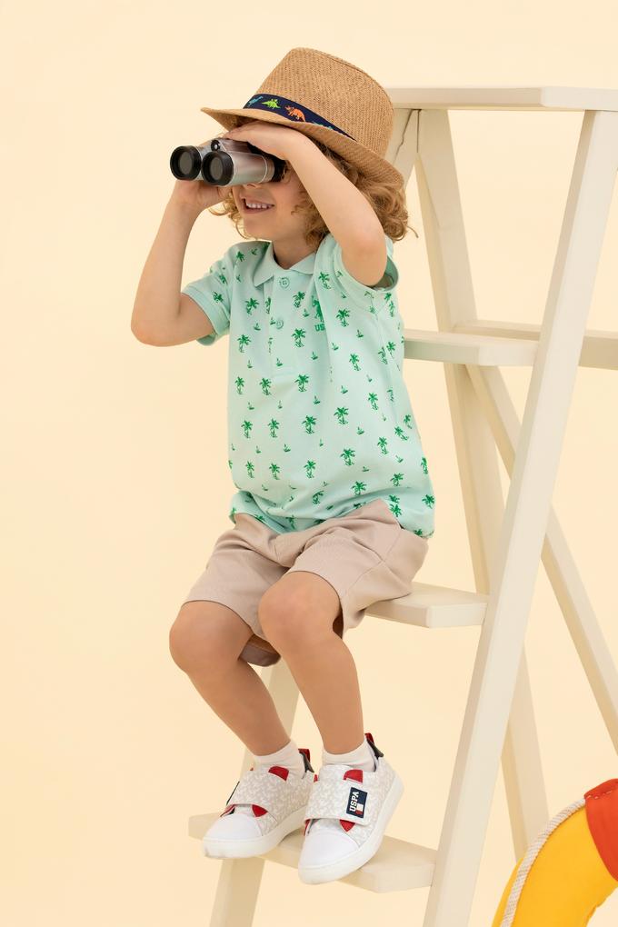 Erkek Çocuk Su Yeşili Polo Yaka Tişört