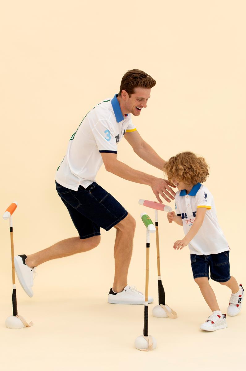 Erkek Çocuk Beyaz Polo Yaka Tişört