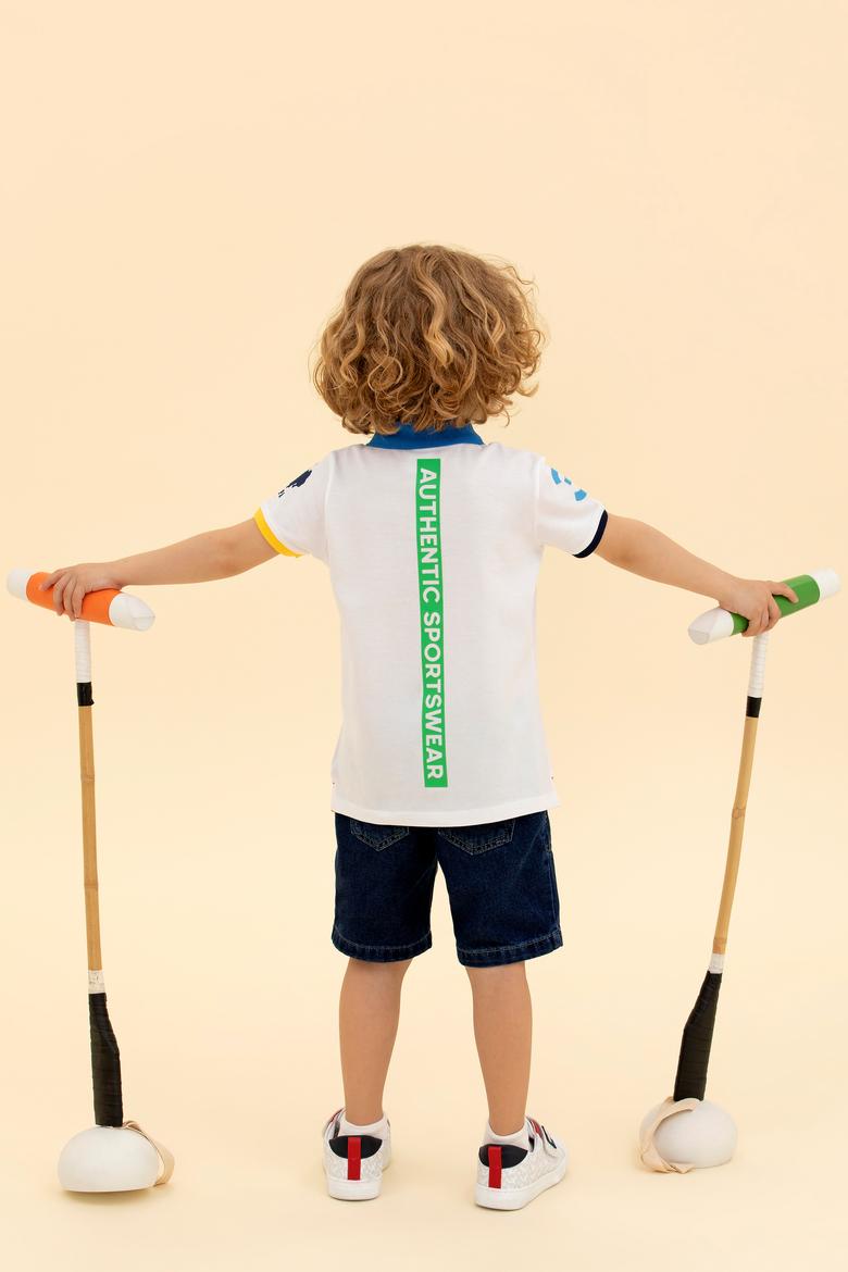 Erkek Çocuk Beyaz Polo Yaka Tişört - 50263262006