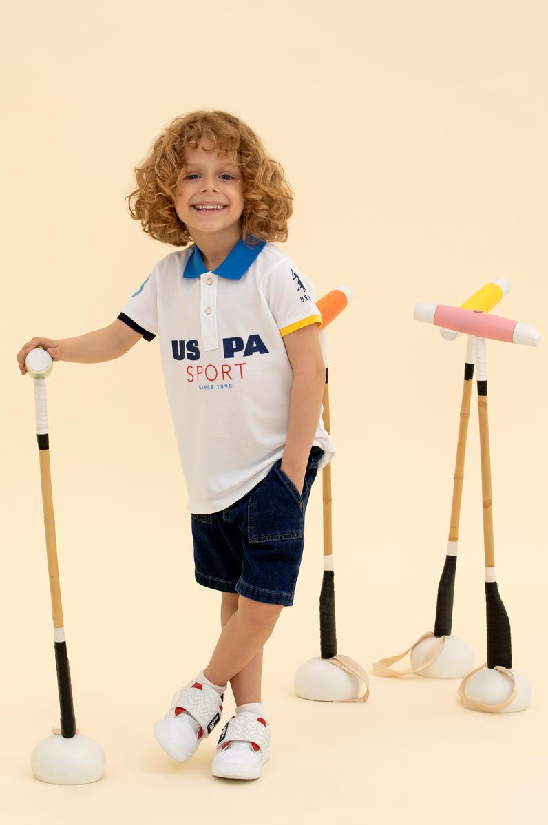 Erkek Çocuk Beyaz Polo Yaka Tişört