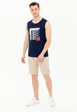 Erkek Lacivert Bisiklet Yaka Tişört - 50263379018