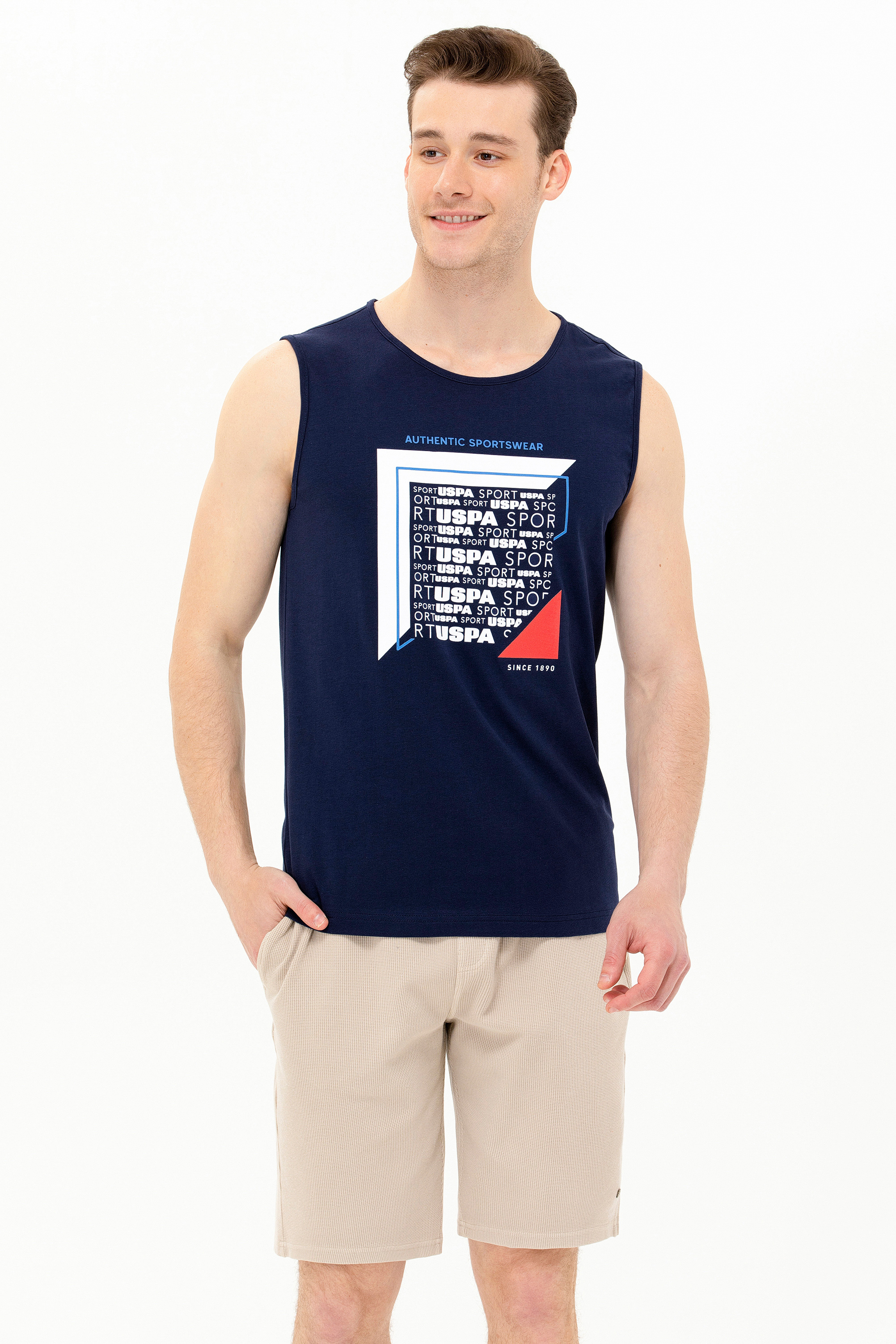 پولوشرت بدون آستین رگولار یقه گرد مردانه یو اس پولو | U.S. Polo Assn. - تصویر 2