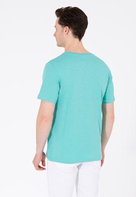 Erkek Mint Bisiklet Yaka Tişört - 50263480027