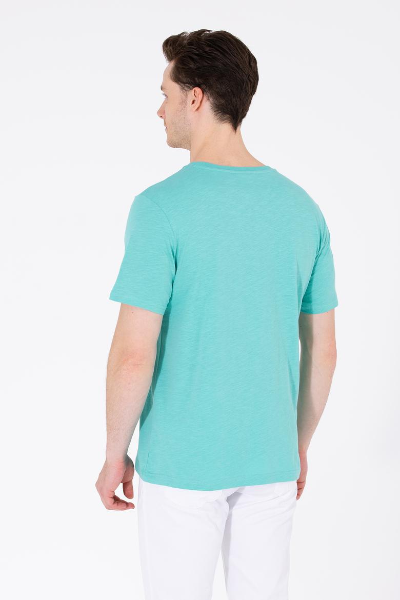 Erkek Mint Bisiklet Yaka Tişört - 50263480027