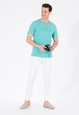 Erkek Mint Bisiklet Yaka Tişört - 50263480027