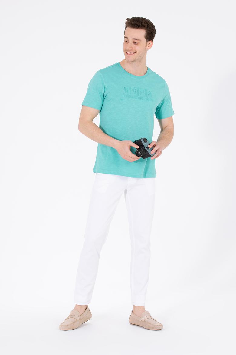 Erkek Mint Bisiklet Yaka Tişört - 50263480027