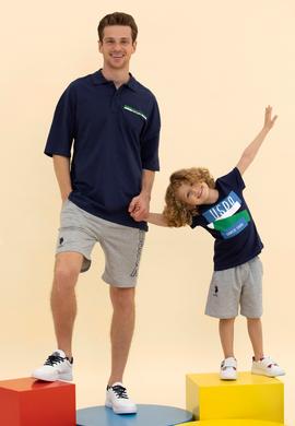 Erkek Lacivert Oversize Polo Yaka Tişört - 50265062007