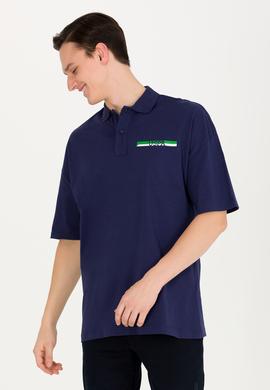 Erkek Lacivert Oversize Polo Yaka Tişört - 50265062007