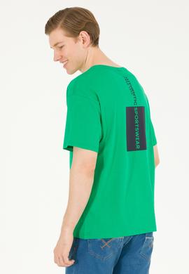 Erkek Elma Yeşili Comfort Bisiklet Yaka Tişört - 50263285043