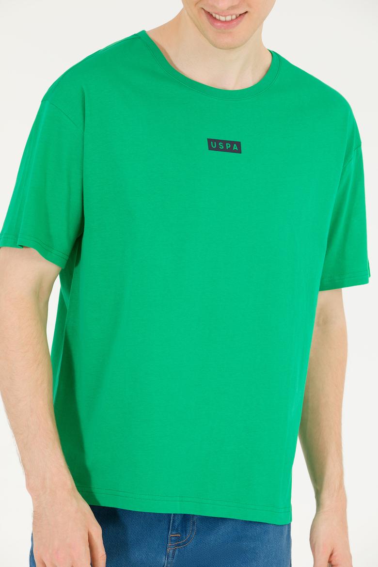 Erkek Elma Yeşili Comfort Bisiklet Yaka Tişört - 50263285043