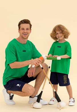 Erkek Elma Yeşili Comfort Bisiklet Yaka Tişört - 50263285043