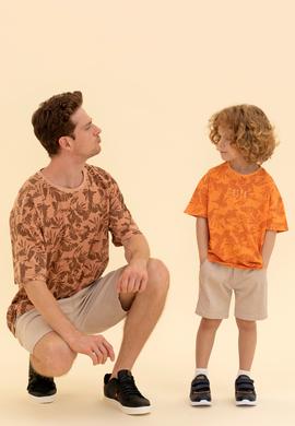 Çocuk Turuncu Bisiklet Yaka Tişört - 50263492036