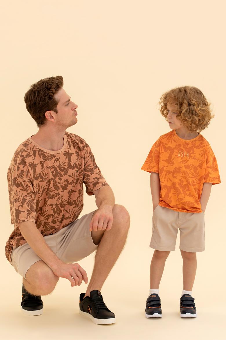 Çocuk Turuncu Bisiklet Yaka Tişört - 50263492036